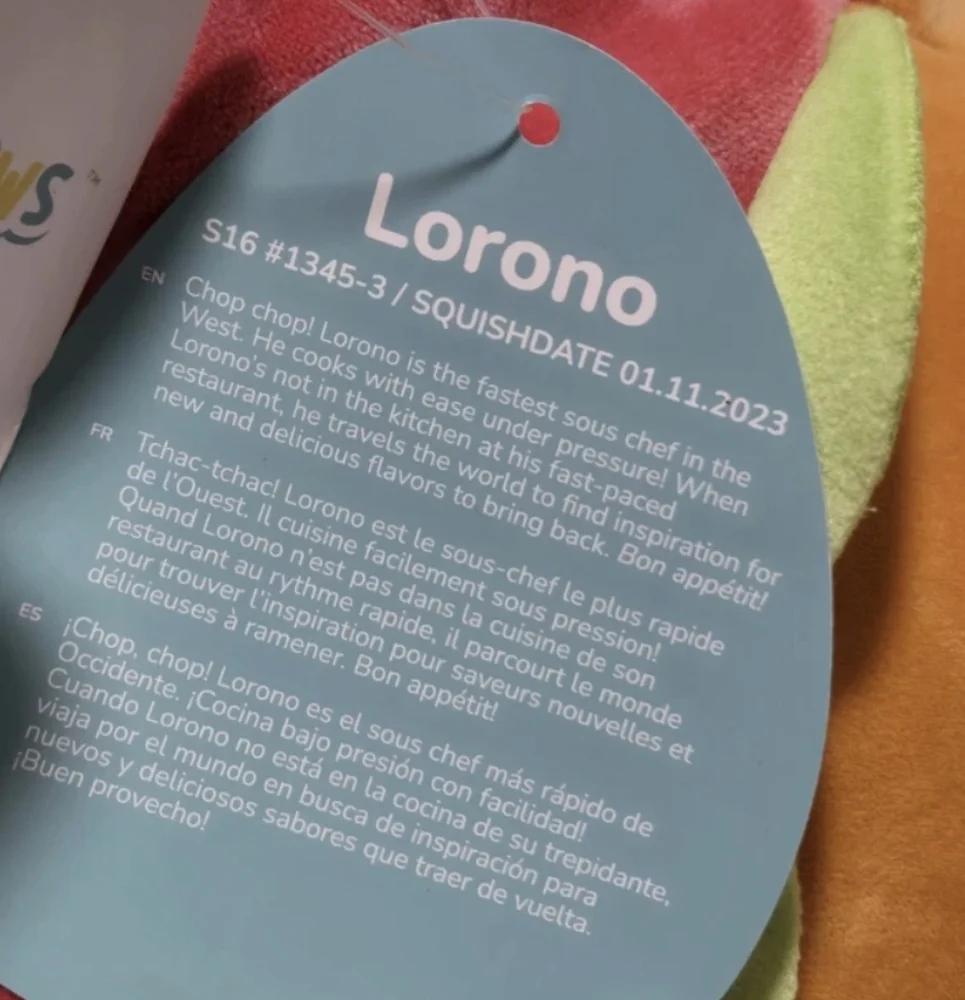 Squishmallows Lorono Lobster‎ Roll Christmas 2024 Plush 16